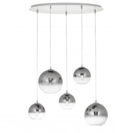 ΚΡΕΜΑΣΤΟ ΦΩΤΙΣΤΙΚΟ E27 5x10W led max  SMOKY GREY SHADOW BOWL 01-2079 REDO