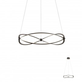 ΚΡΕΜΑΣΤΟ ΦΩΤΙΣΤΙΚΟ  LED 40,5W 3000K (ΘΕΡΜΟ ΦΩΣ) 3397lm 3 STEP DIMMING SAND BLACK QUARK 01-2252 REDO