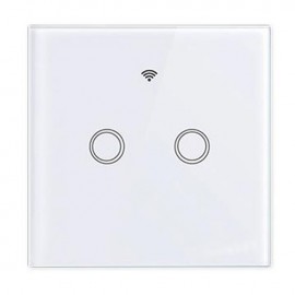SMART ΔΙΑΚΟΠΤΗΣ ΔΙΠΛΟΣ ΑΦΗΣ ΓΥΑΛΙΝΟΣ ΜΑΥΡΟΣ WIFI TUYA 3-300W LED 5086