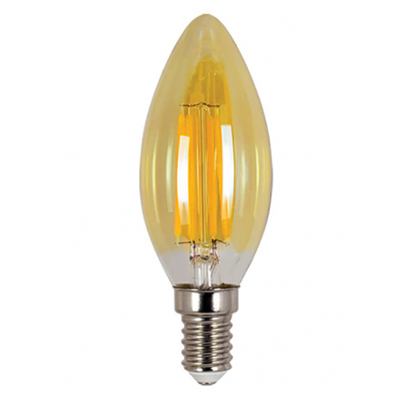 Λάμπα κεράκι LED Filament Amber E14 4W 2700K (ΘΕΡΜΟ) C35 360o 380Lm VIVA