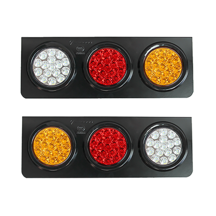 Φωτιστικό LED Τριπλό Στεγανό λευκο / κόκκινο / πορτοκαλί IP66 12V/24V για φορτηγά & οχήματα