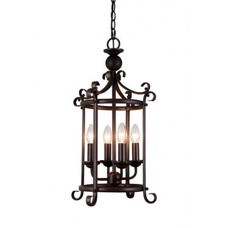 Κρεμαστό 4/φωτο φωτιστικό E14 σε μαύρο FESTOS