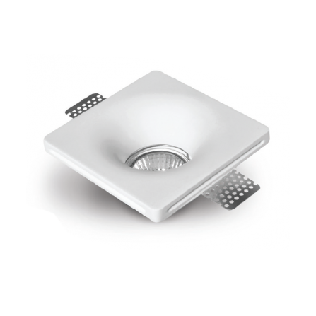 Γύψινο σποτ οροφής χωνευτό τετράγωνο 120x120mm με ντουϊ GU10
