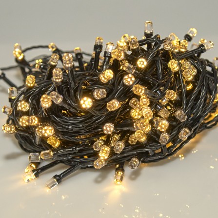 Χριστουγεννιάτικα φωτάκια DIAMOND 100 LED με επέκταση μαύρο καλώδιο/θερμό φως 31V