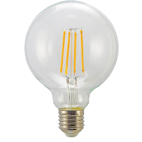 Λάμπα LED Γλόμπος Filament E27 8W 3000K (ΘΕΡΜΟ) G125 360o 806Lm VIVA