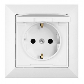 Πρίζα Σούκο με Καπάκι 2M 16A 250V Λευκή TIMEX