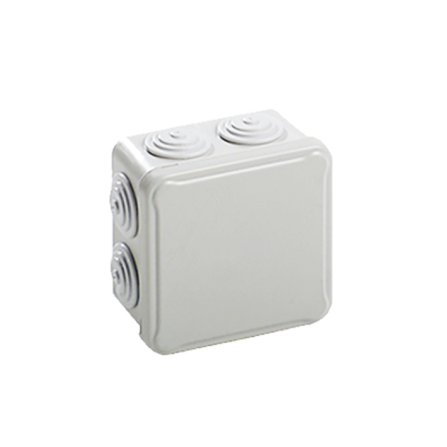 Κουτί διακλάδωσης εξωτερικό Φ84x84x50mm στεγανό IP54 με τάπες