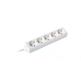 ΠΟΛΥΠΡΙΖΟ 5 ΘΕΣΕΩΝ ΣΟΥΚΟ ΜΕ ΚΑΛΩΔΙΟ 1,4m 3x1mm2 H05VV-F ΛΕΥΚΟ 232-501 COMMEL